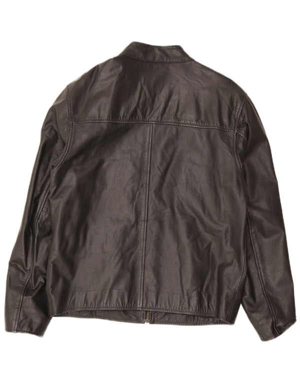 Lee Cooper Chaqueta de cuero para hombre UK 38 Mediana Rayas negras