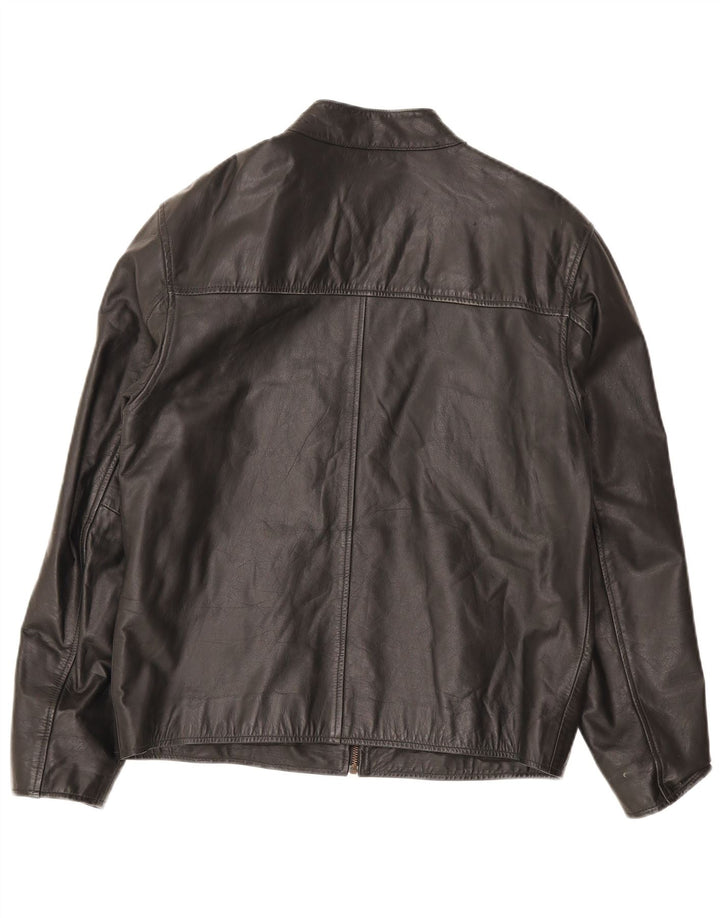 Lee Cooper Chaqueta de cuero para hombre UK 38 Mediana Rayas negras