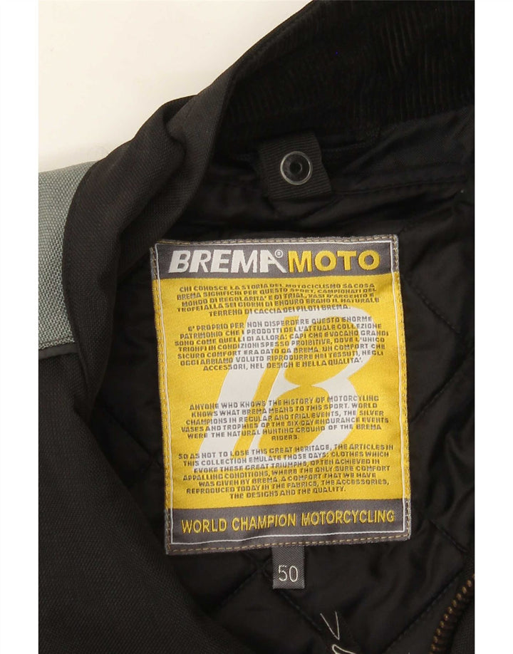 Brema Mens Graphic Racer Jacket IT 50 Grande Negro Colorblock