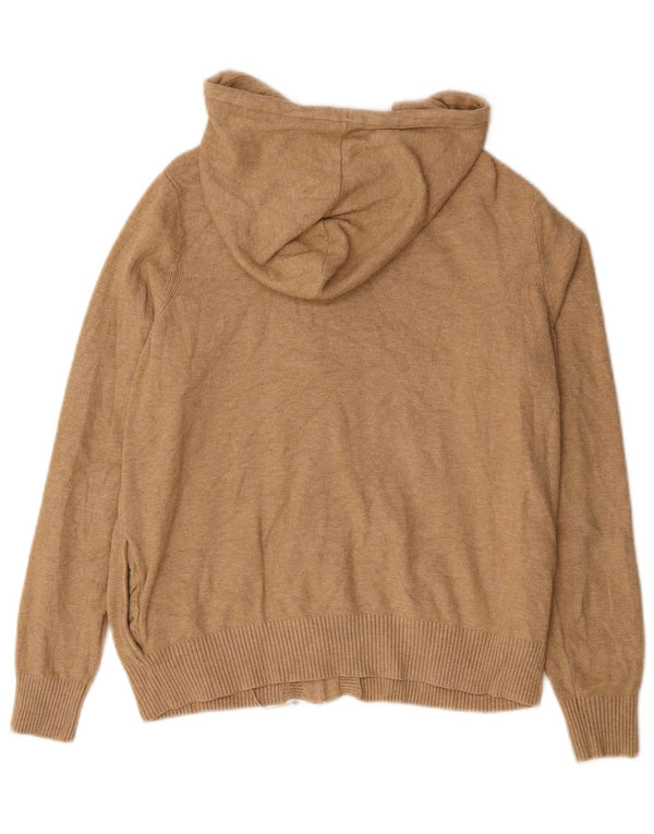 Marks & Spencer Suéter tipo cárdigan con capucha para mujer UK 10 Small Viscosa beige