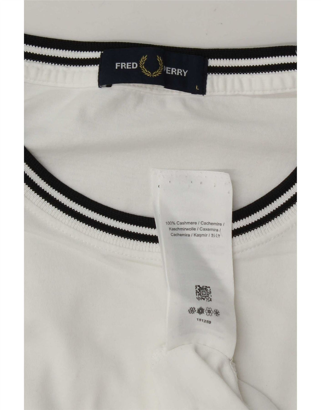 Camiseta Fred Perry Para Hombre Top Grande De Cachemira A Rayas Blancas