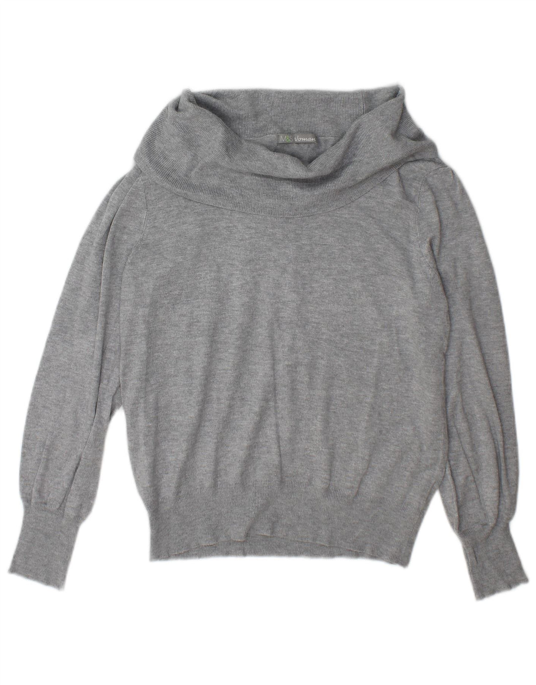 Marks & Spencer - Jersey con cuello vuelto para mujer, talla 40, viscosa gris medio