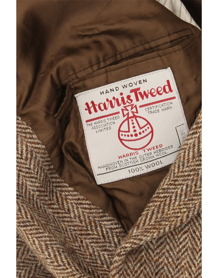 Harris Tweed Chaqueta tipo blazer de 2 botones para hombre Reino Unido 40 Lana de espiga marrón grande
