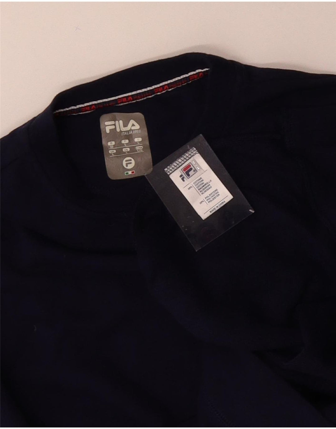 FILA Hombre Sudadera Jumper Grande Azul Marino Algodón