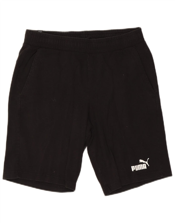 Puma - Pantalones cortos deportivos para hombre, talla grande, algodón negro