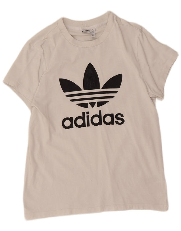 Adidas Camiseta gráfica para mujer Top UK 8 Small White Cotton