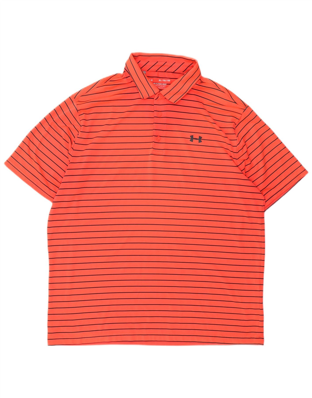 Polo Under Armour Hombre XL Poliéster A Rayas Naranja