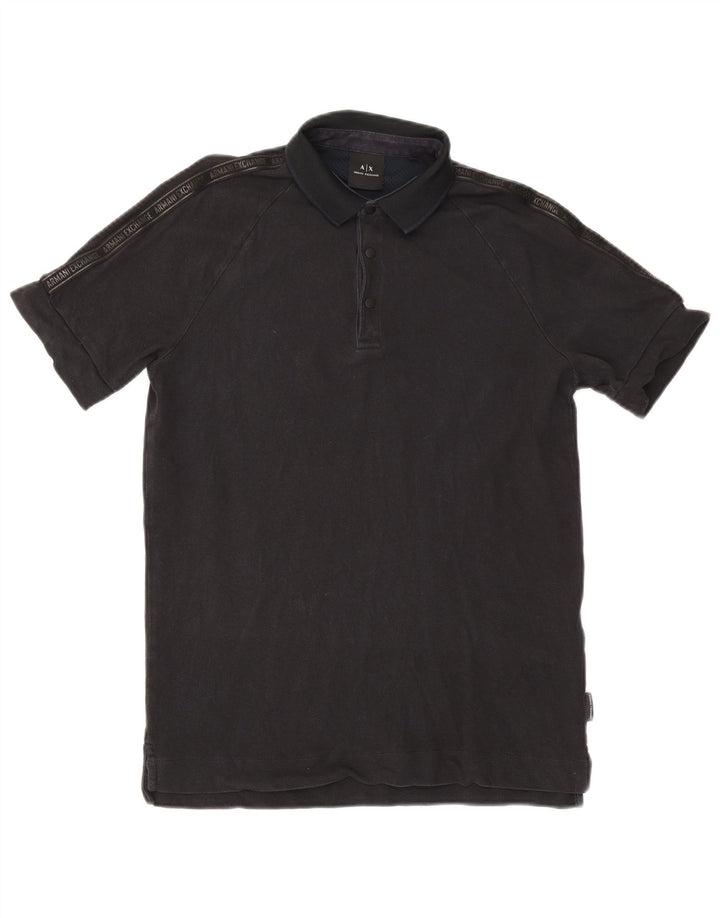 Armani Exchange Polo gráfico para hombre pequeño negro