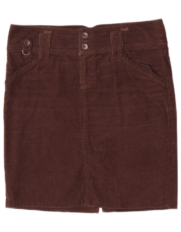 Falda De Pana Mujer Benetton IT 46 XL W34 Marrón Algodón