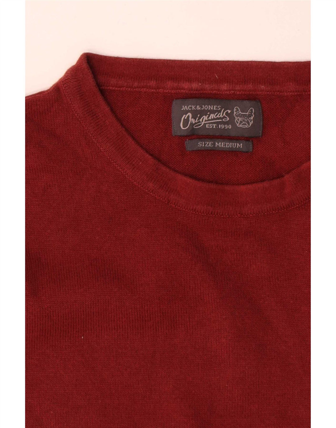 Jersey Jack & Jones Hombre con cuello redondo y cuello redondo de algodón rojo medio