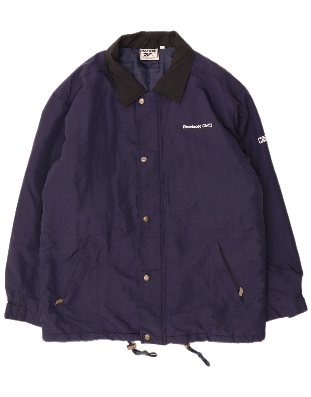 REEBOK Chaqueta cortavientos holgada para hombre UK 36 Small Azul marino Nylon