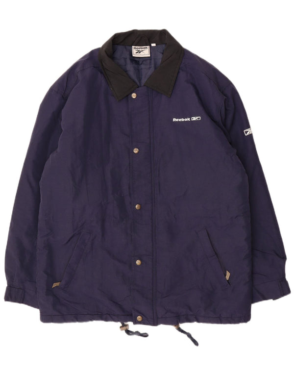REEBOK Chaqueta cortavientos holgada para hombre UK 36 Small Azul marino Nylon