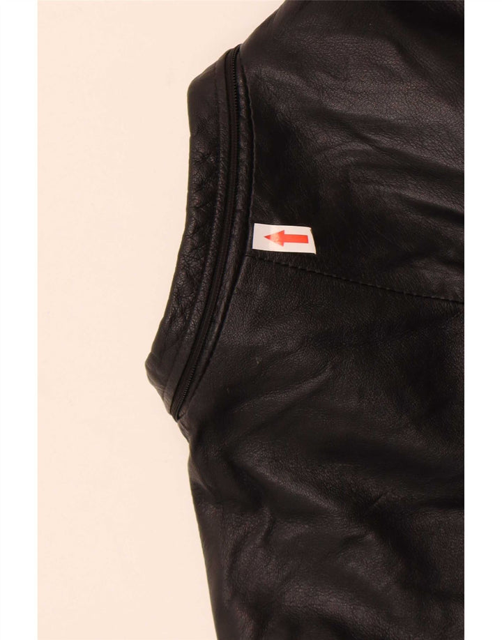 Abrigo de cuero vintage para mujer IT 44 Medio Negro