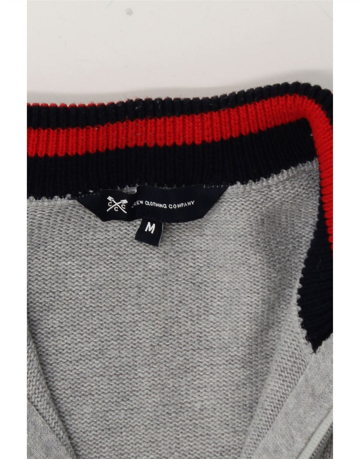CREW CLOTHING Suéter tipo cárdigan para hombre Algodón gris medio