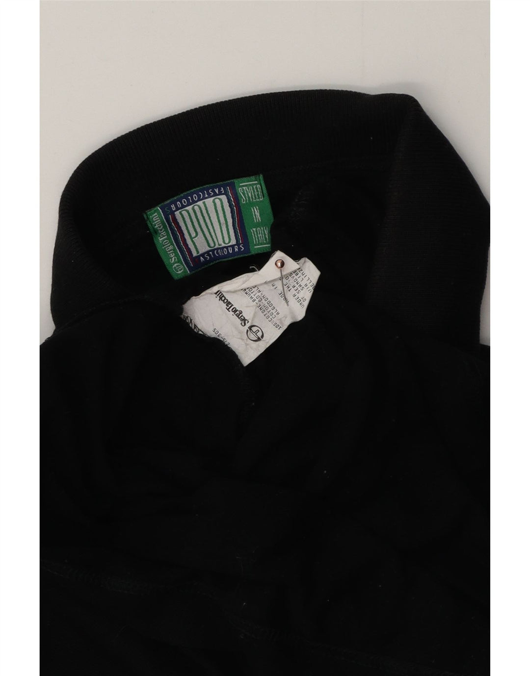 SERGIO TACCHINI Polo Hombre Grande Algodón Negro