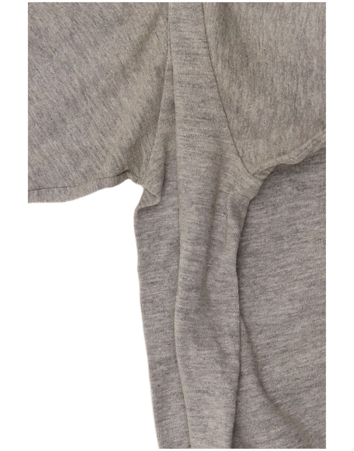 Adidas Mens Graphic Top Manga Larga Grande Gris Algodón