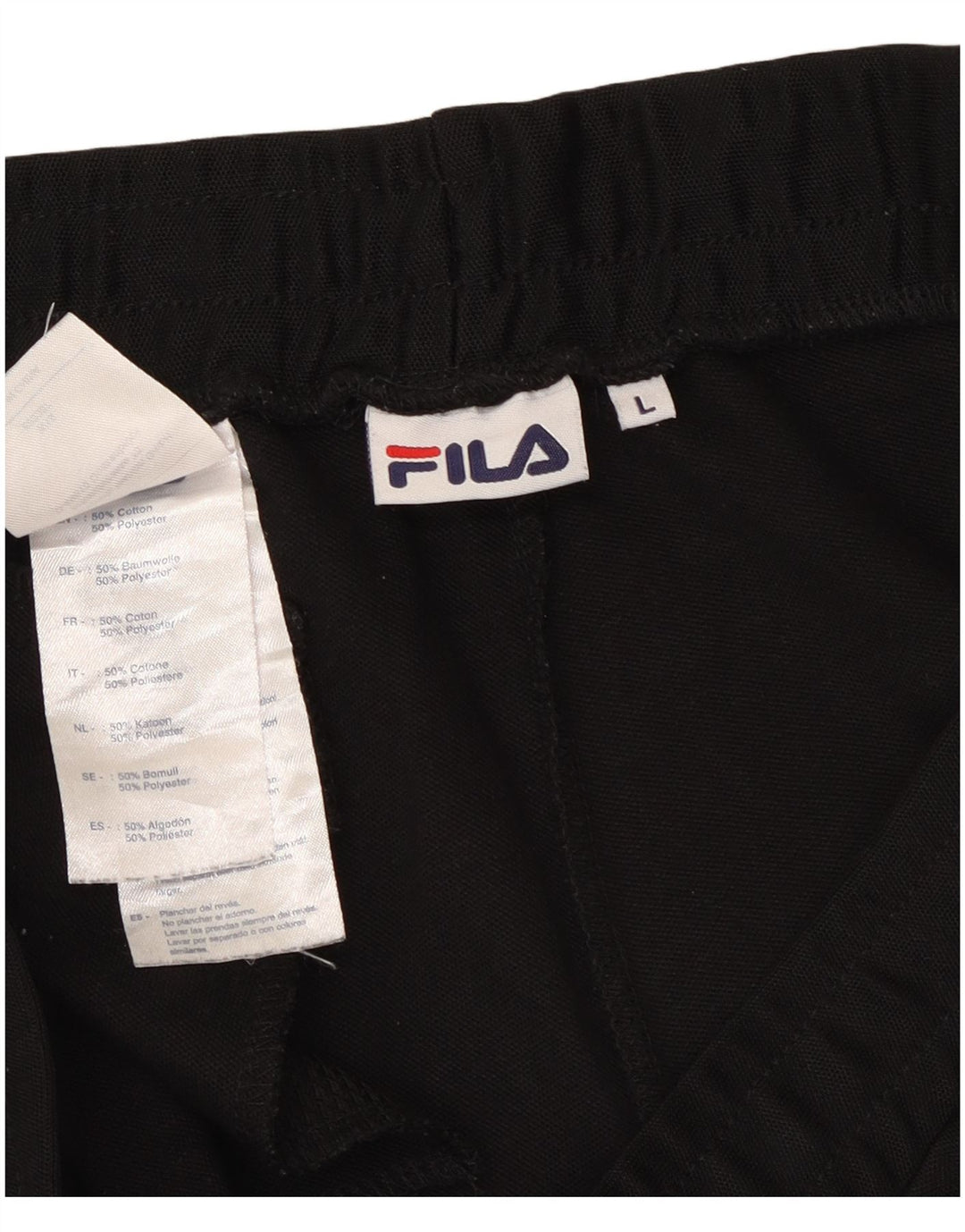Fila - Pantalón de chándal para hombre, talla grande, algodón negro