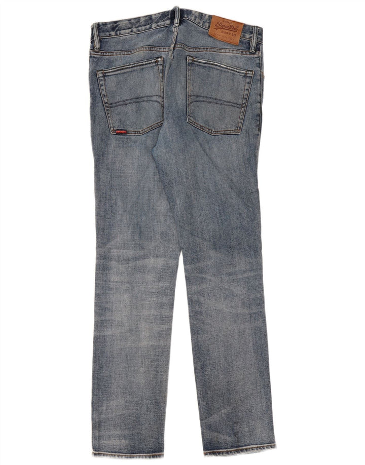 Superdry Vaqueros rectos desgastados para hombre W33 L32 Algodón azul