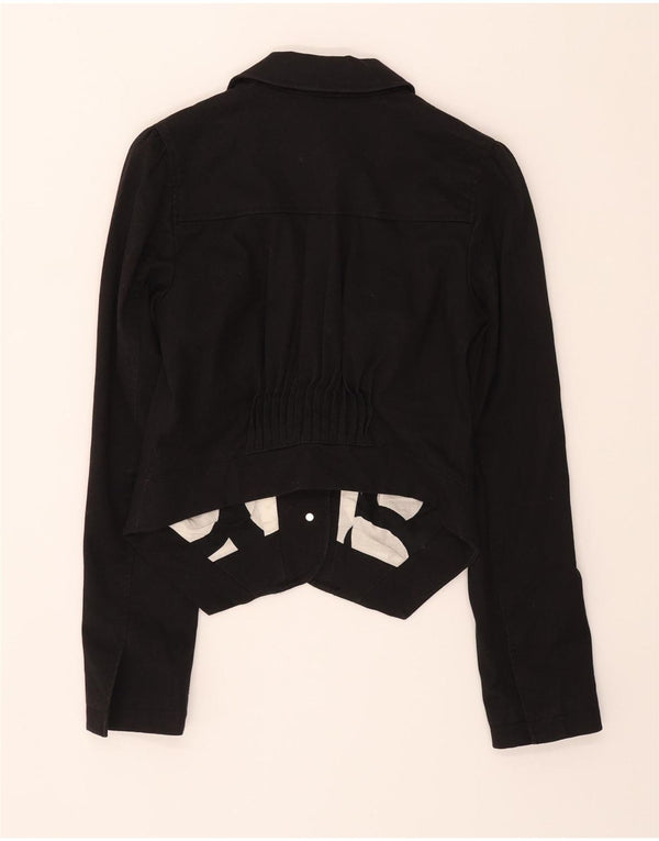 Armani Chaqueta corta tipo blazer con 3 botones para mujer UK 44 Mediana Algodón negro