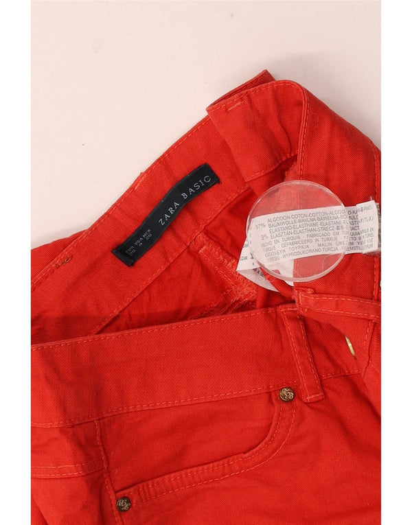 Zara Vaqueros Pitillo Mujer EU 36 XS W26 L28 Algodón Rojo