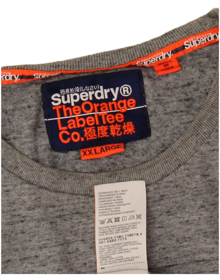 Superdry Camiseta gráfica para hombre Top 2XL Algodón moteado gris