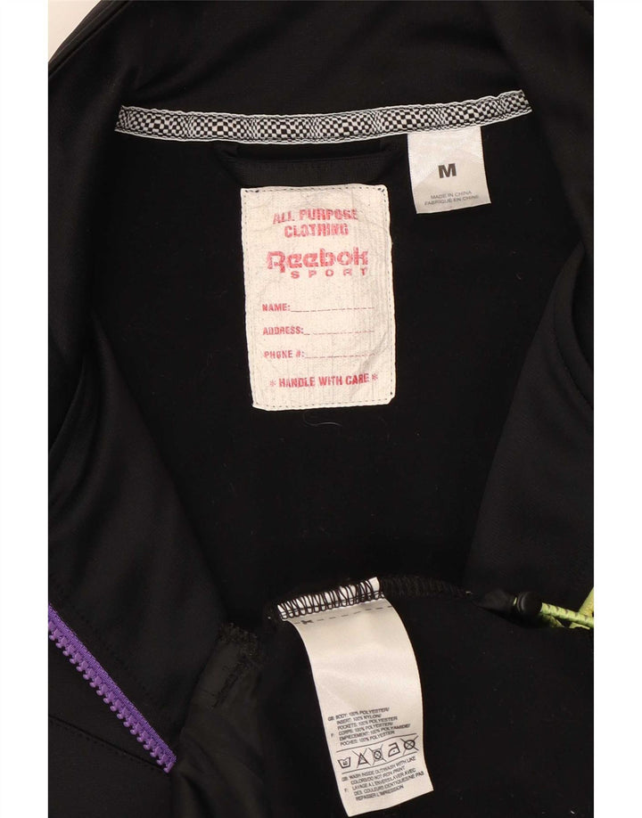 Chaqueta superior de chándal Reebok para hombre Poliéster con bloques de color negro mediano