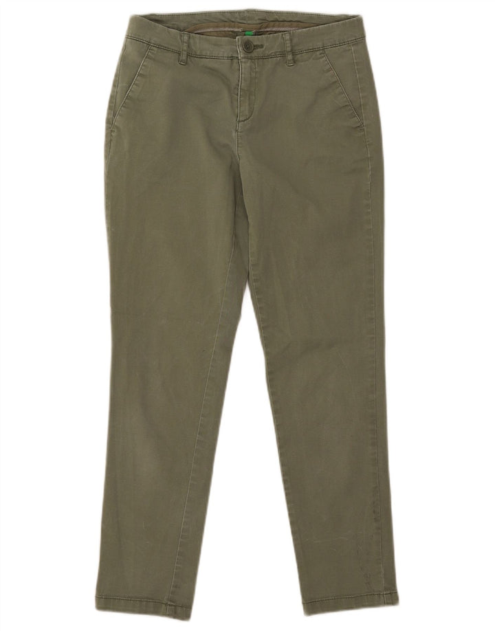 BENETTON Pantalones chinos ajustados para niña 13-14 años W26 L26 Caqui
