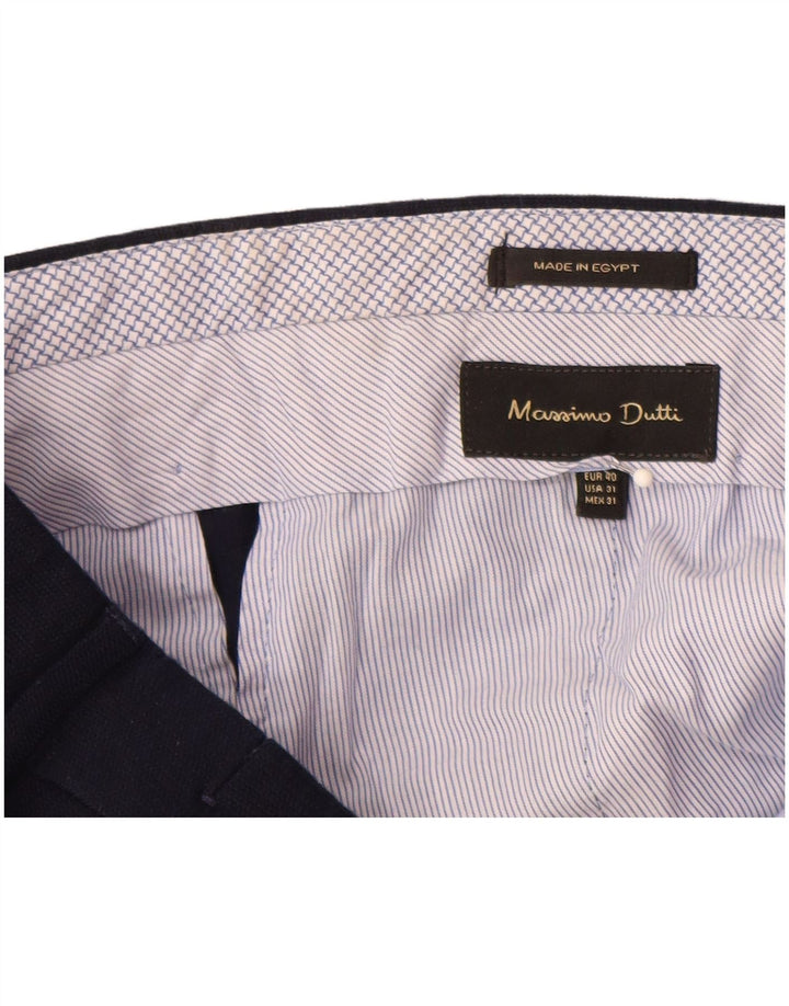 MASSIMO DUTTI Pantalón de traje recto para hombre EU 40 Medium W31 L32 Azul marino