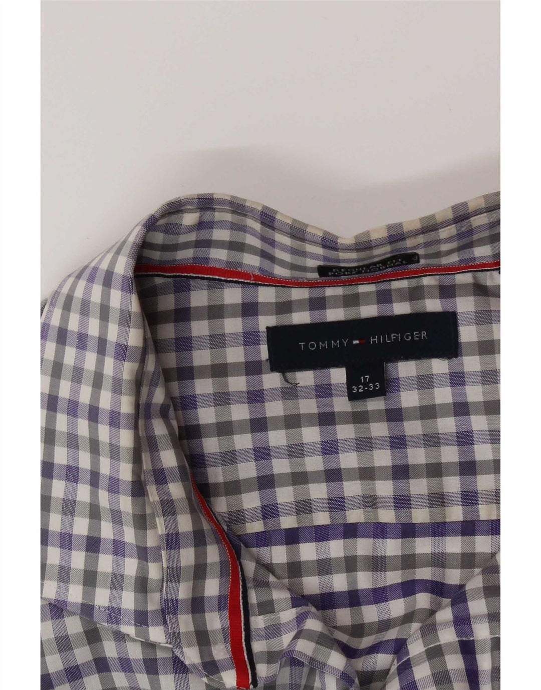 Tommy Hilfiger Camisa de corte regular para hombre Talla 17 XL Azul Vichy