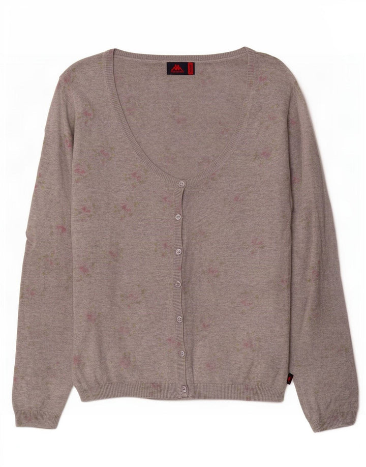Kappa Suéter Cárdigan con Patrón Abstracto para Mujer UK 44 Algodón Gris Medio