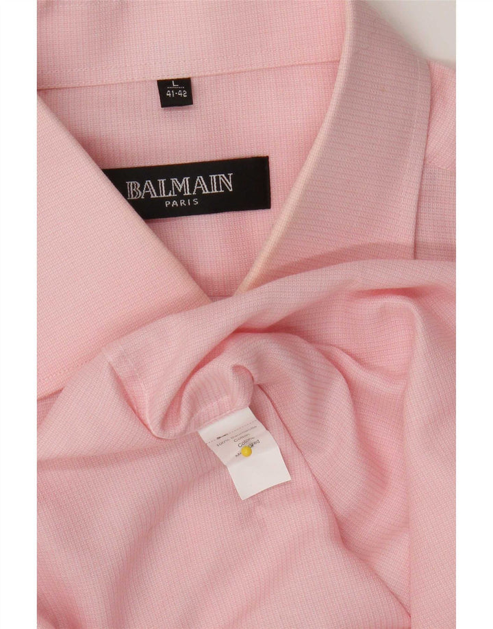 Balmain Camisa Hombre Talla 41/42 Grande Algodón Rosa
