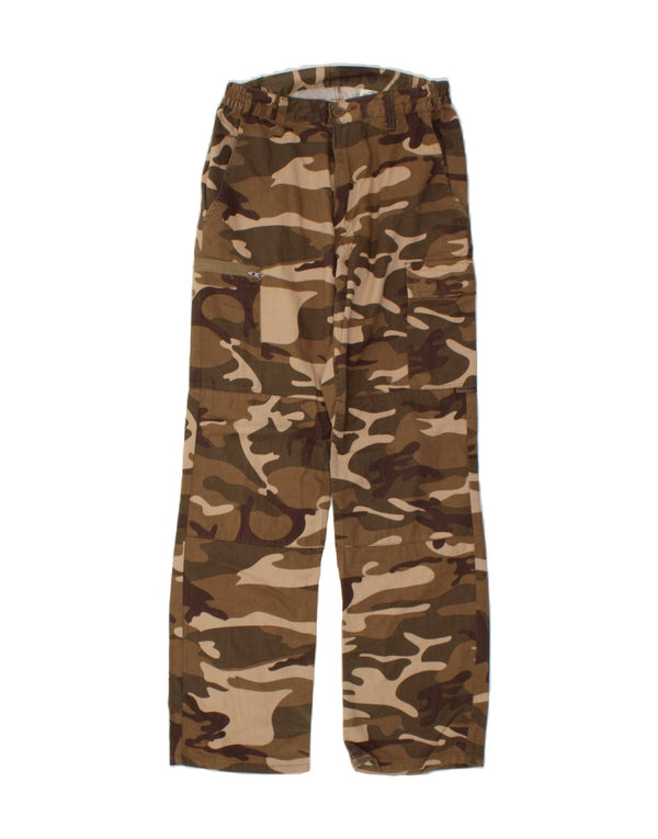 VINTAGE Womens Straight Cargo Trousers UK 10 Small W26 L29 Brown