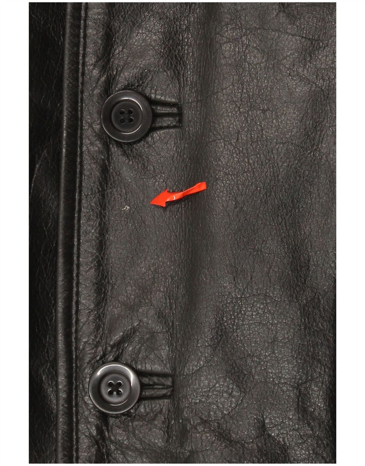 Chaqueta de cuero para hombre censurada Reino Unido 40 Cuero negro grande