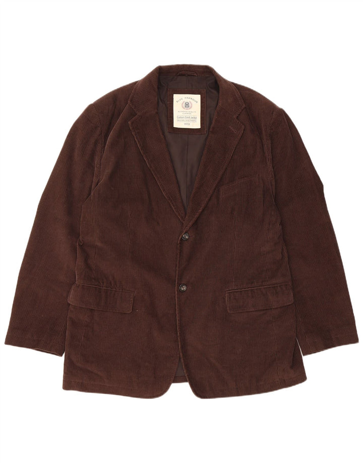 Marks & Spencer Chaqueta tipo blazer de pana con 2 botones para hombre, talla 40, color marrón