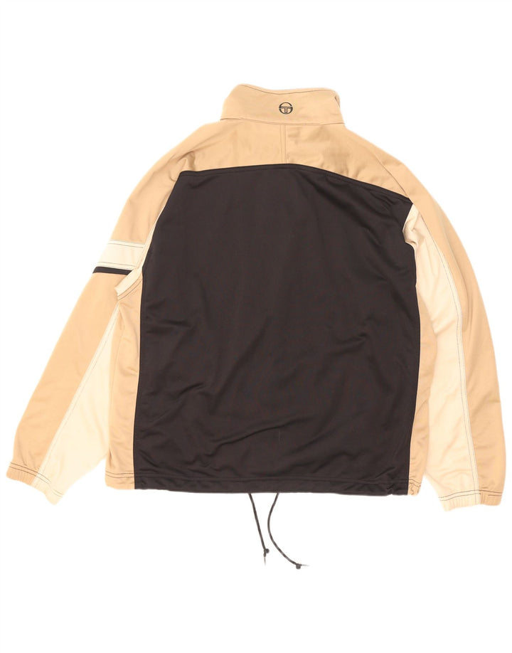 Sergio Tacchini Chaqueta de chándal para hombre XL Negro Colorblock