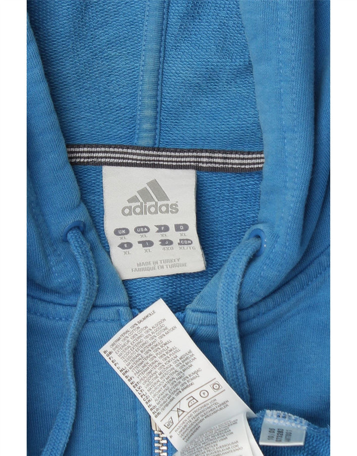 ADIDAS Sudadera con capucha y cremallera para hombre XL Algodón azul
