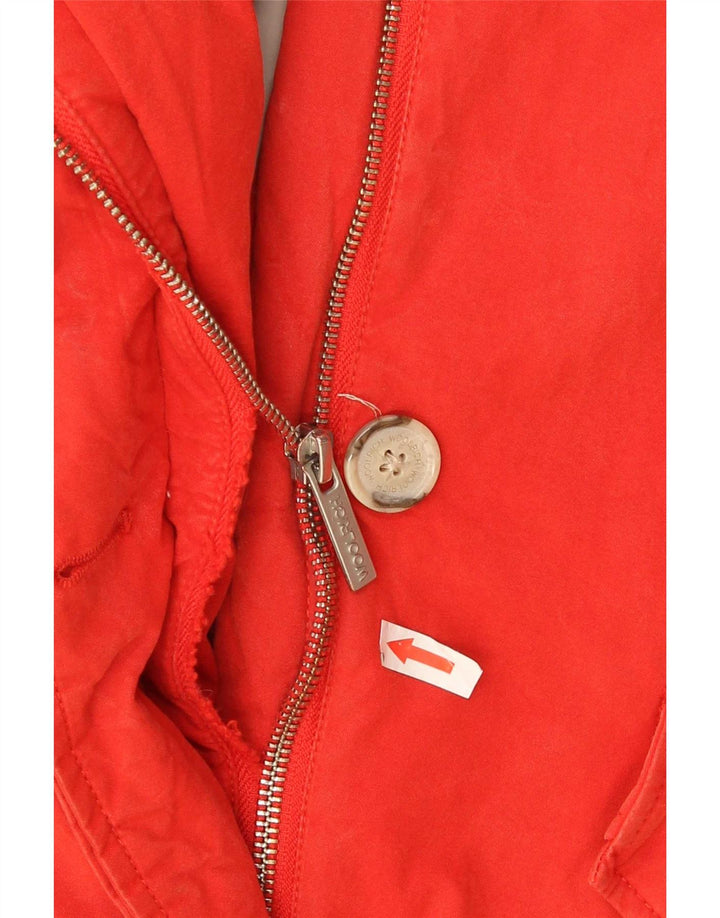 Woolrich Chaqueta acolchada con capucha para mujer Reino Unido 44 Algodón rojo mediano
