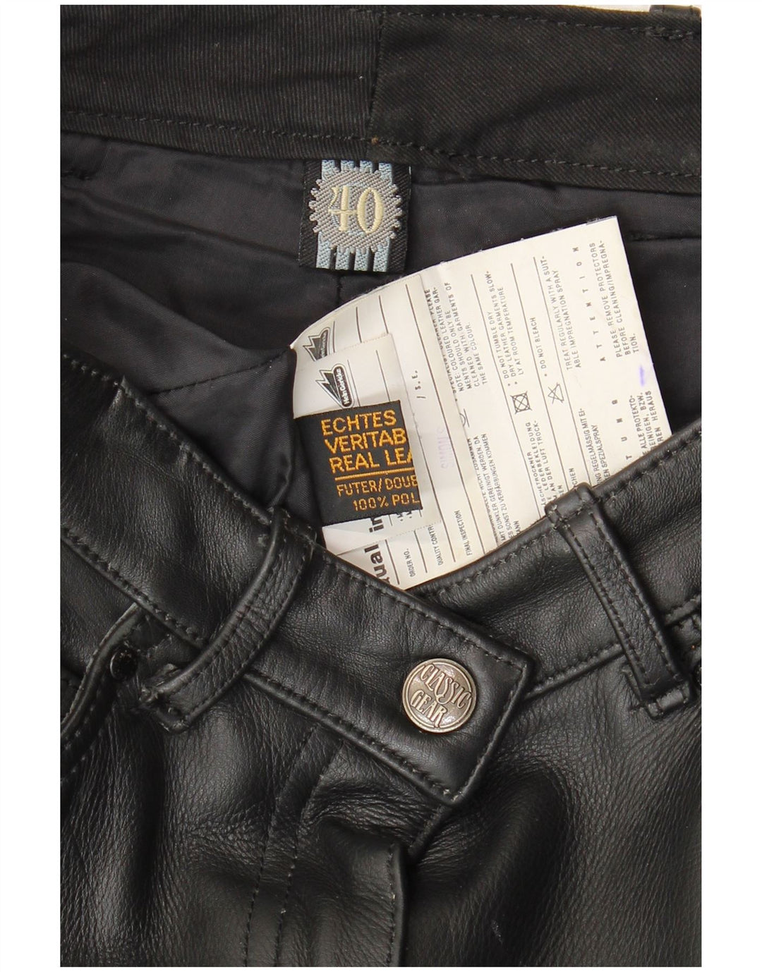 Hein Gericke Pantalones de cuero para mujer EU 40 Medium W30 L29 Cuero negro