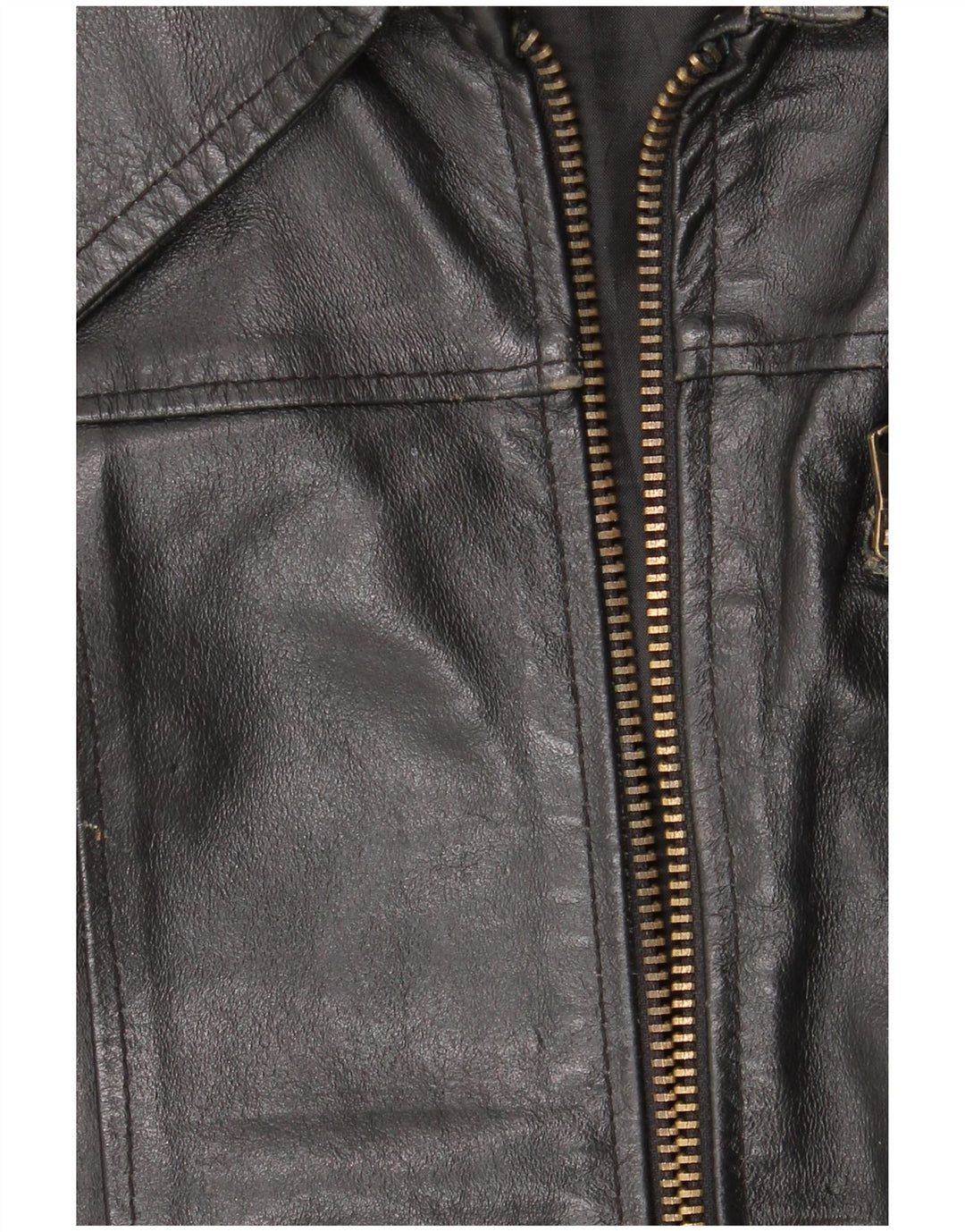 Vintage mujer chaqueta de cuero Reino Unido 18 XL cuero negro