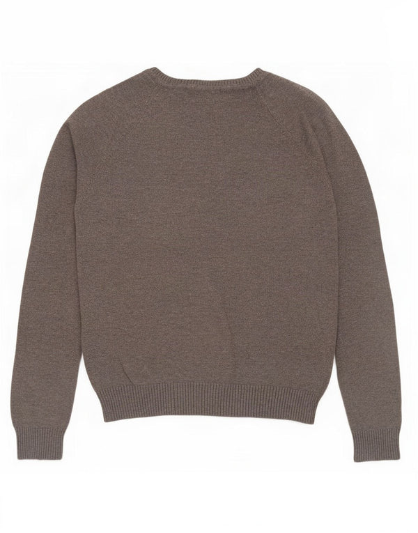 Zara Jersey corto con cuello en V para mujer UK 44 Grande Gris Argyle/Diamante