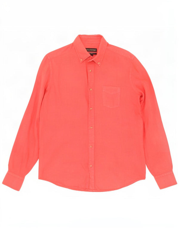 Camisa Massimo Dutti Hombre Mediana Lino Rojo