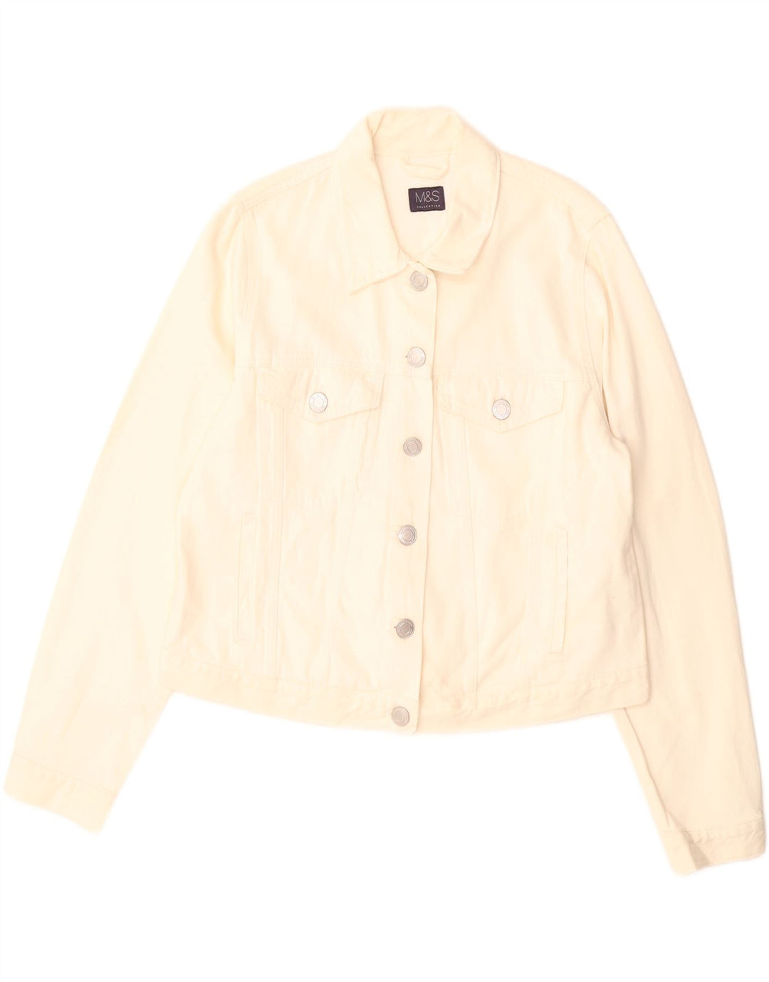 Marks & Spencer Chaqueta vaquera corta para mujer Reino Unido 46 Grande Algodón blanco roto