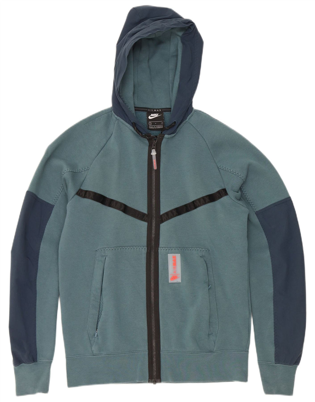 Nike - Sudadera con capucha y cremallera para hombre, talla pequeña, color azul, poliéster