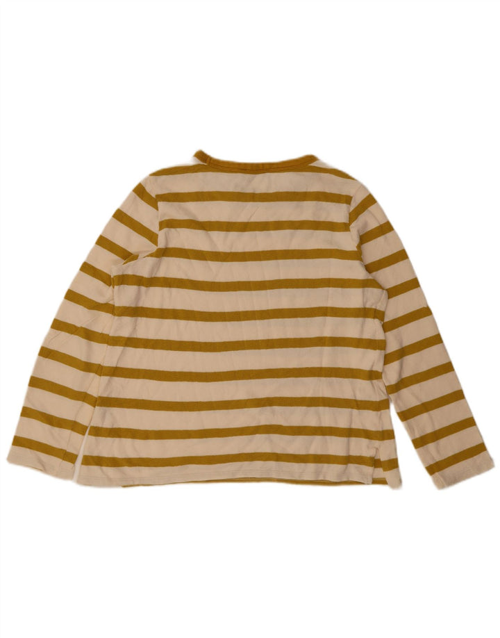 Marks & Spencer Top para mujer de manga larga UK 42 Algodón a rayas amarillo medio