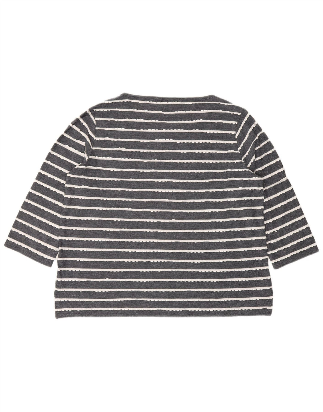Marks & Spencer Top para mujer manga 3/4 UK 44 Viscosa a rayas gris grande