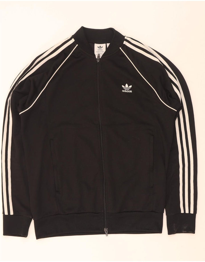 Adidas Hombre Chándal Top Chaqueta Grande Negro Colorblock Poliéster