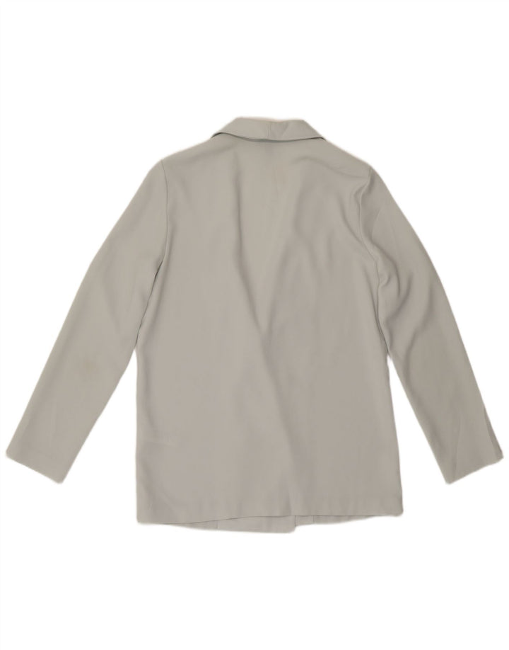 Topshop Chaqueta tipo blazer con doble botonadura para mujer UK 10 Small Grey Poliéster
