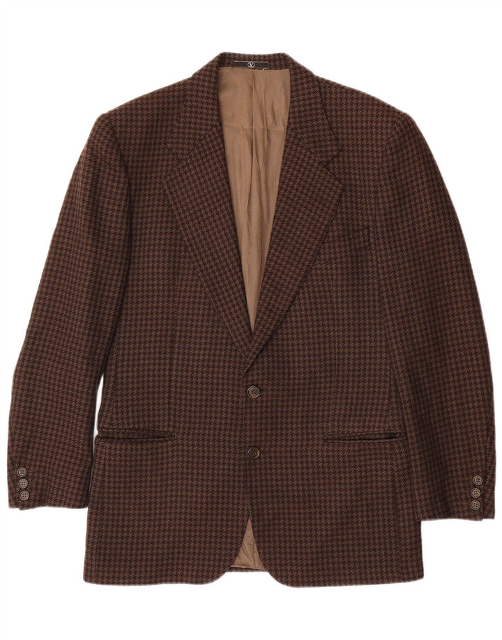 Chaqueta tipo blazer para hombre Valentino UK 38 Marrón medio Pata de gallo clásica