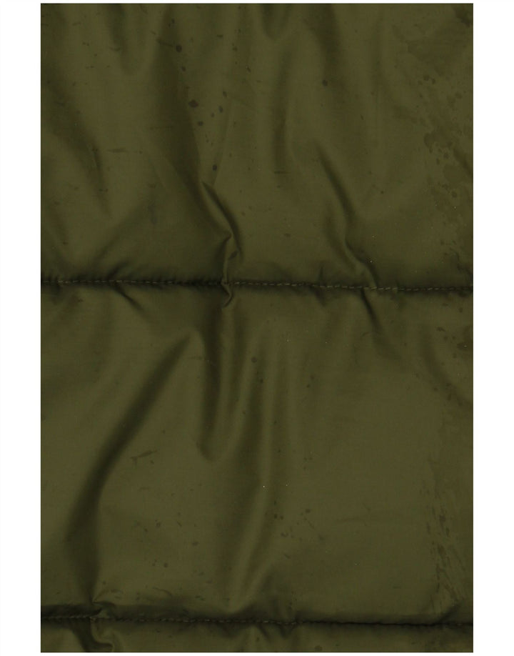 ELLESSE Chaqueta acolchada con capucha para hombre UK 36 Small Verde Poliéster