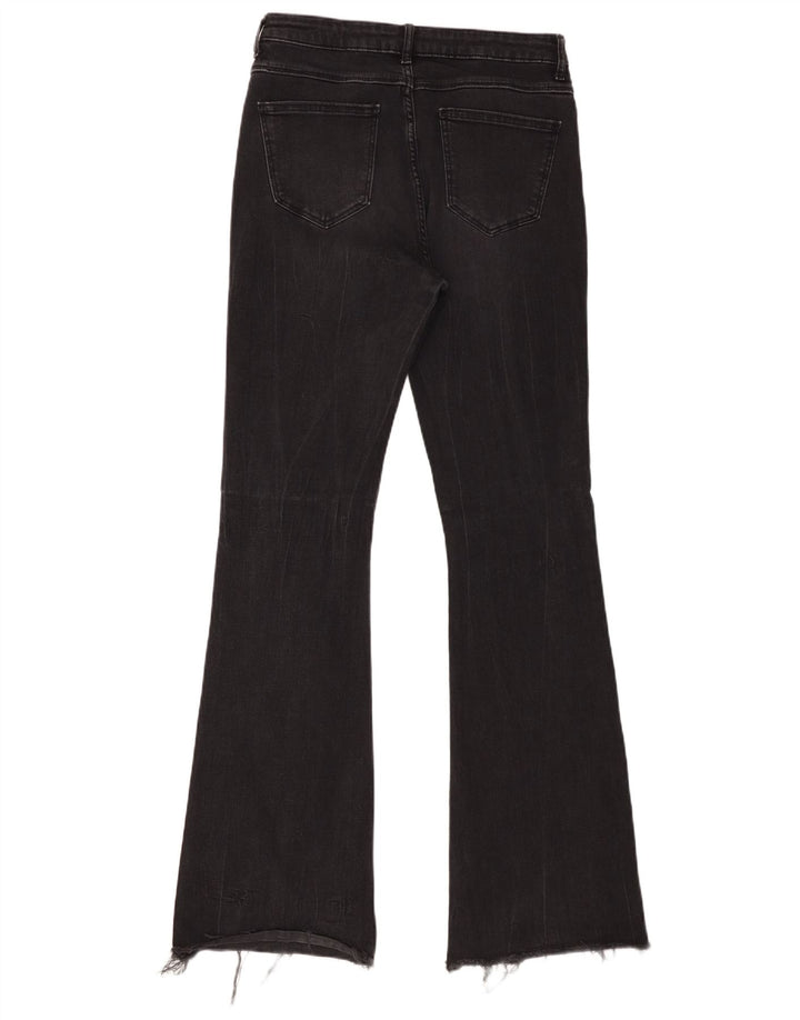 Zara Jeans Acampanados De Tiro Alto Para Mujer EU 40 Medium W30 L34 Algodón Negro